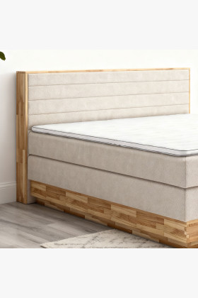 Posteľ boxspring s úložným priestorom, Moneta 180 béžová 2