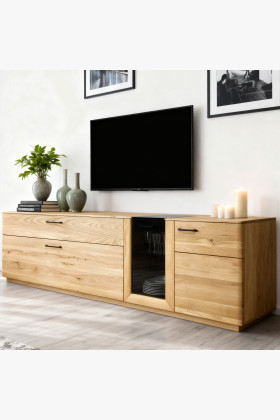 Dubová televízna komoda 221 cm široká