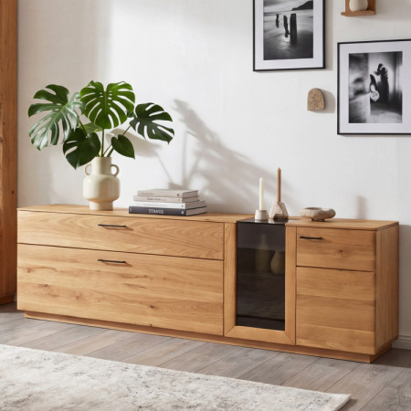 Dubová televízna komoda 221 cm široká