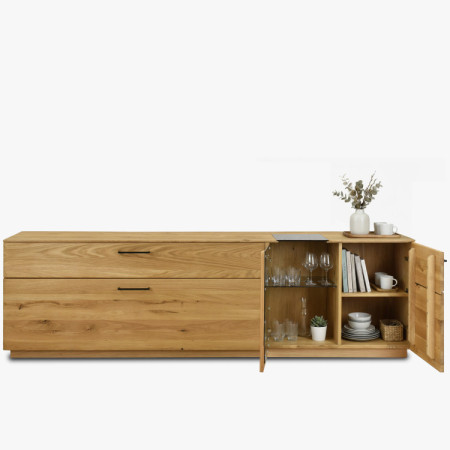 Dubová televízna komoda 221 cm široká