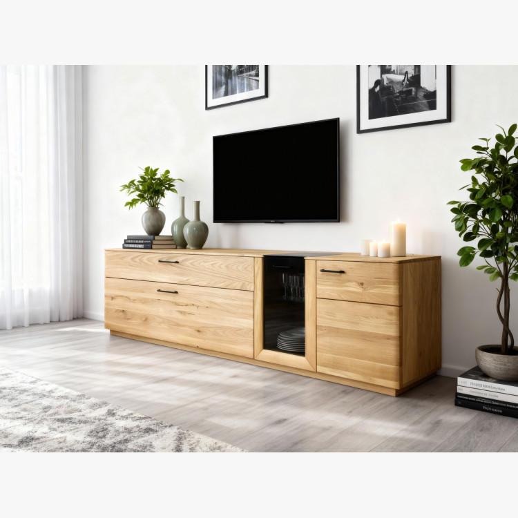 Dubová televízna komoda 221 cm široká