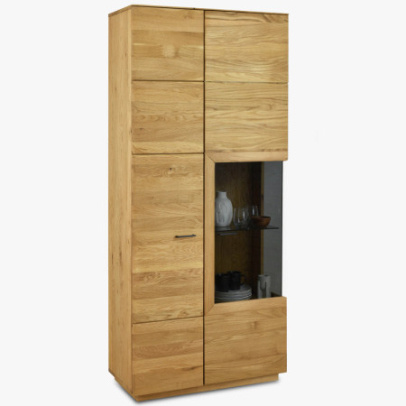 Vysoká dvojdverová dubová vitrína