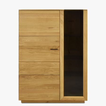 Dvojdverová dubová vitrína s presklenými dvierkami