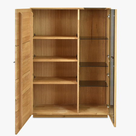 Dvojdverová dubová vitrína s presklenými dvierkami