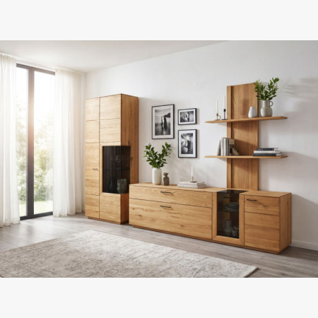 Dvojdverová dubová vitrína s presklenými dvierkami