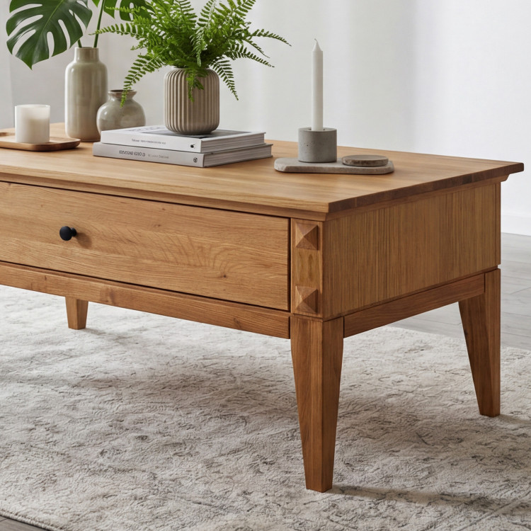 Dubový konferenčný stolík na nožičkách 100 x 60 cm