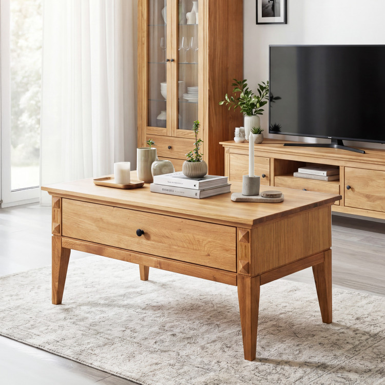 Dubový konferenčný stolík na nožičkách 100 x 60 cm