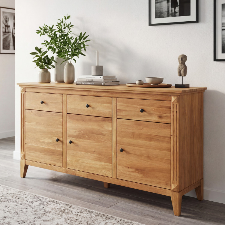 Dubová komoda s dvierkami v rustikálnom štýle