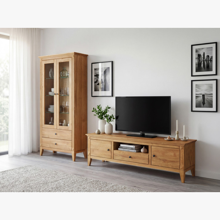 Dubová komoda s dvierkami v rustikálnom štýle