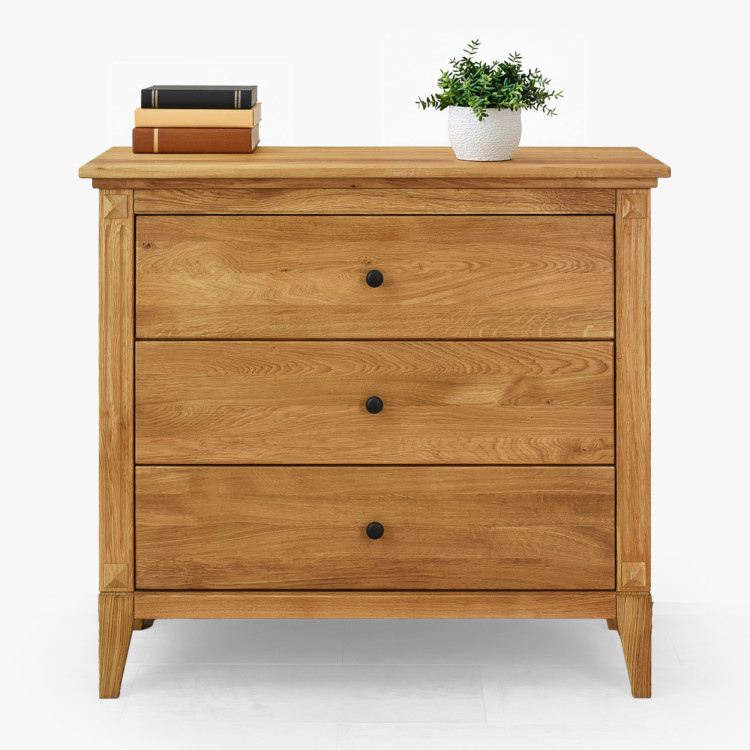 Dubová komoda s šuplíkmi v rustikálnom štýle