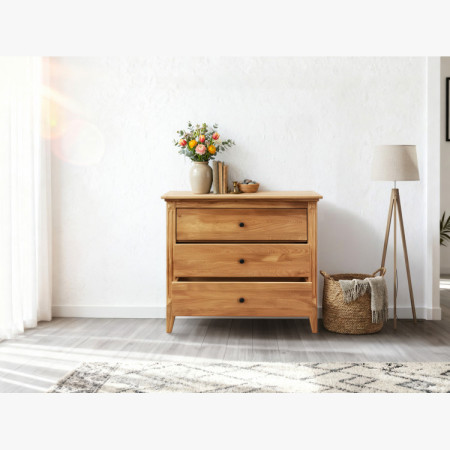 Dubová komoda s šuplíkmi v rustikálnom štýle