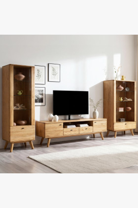 Luxusný nábytok do obývacej izby - zostava dvoch vitrín a TV komody