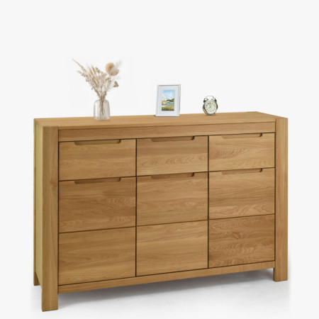 Dubová komoda s dvierkami a zásuvkami