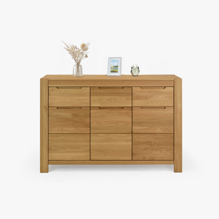 Dubová komoda s dvierkami a zásuvkami