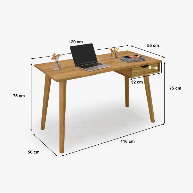 Dubový pracovný stôl, model Juraj