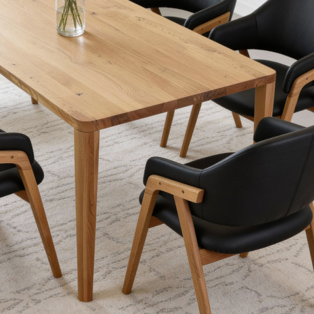 Jídelní stôl zaoblený dub 200 x 95 cm