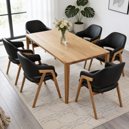 Jídelní stôl zaoblený dub 200 x 95 cm