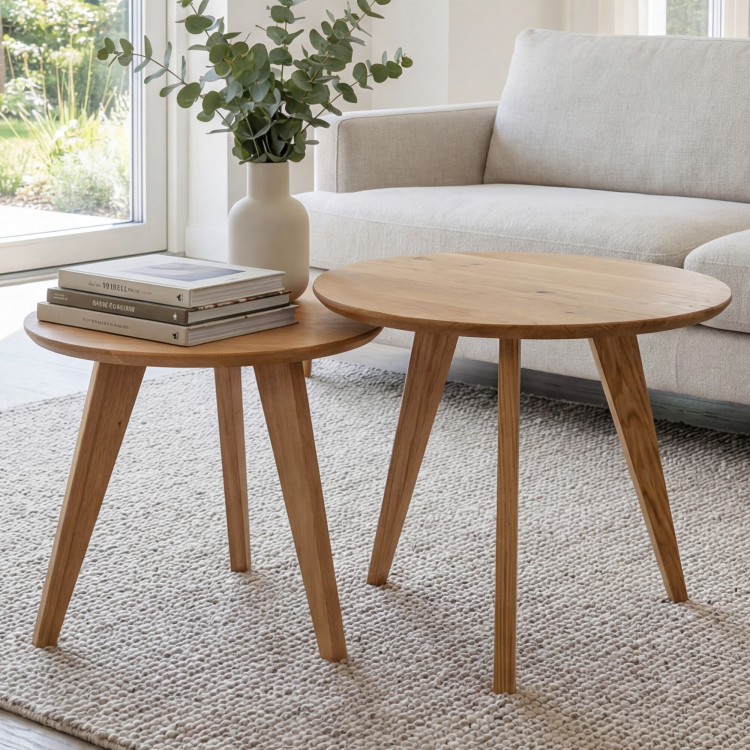 Sada okrúhlych stolov dub masív, Typ 26