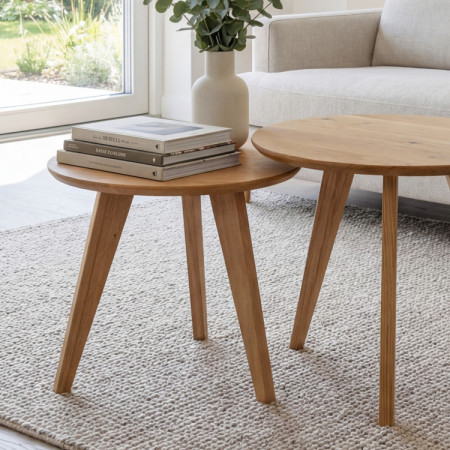 Sada okrúhlych stolov dub masív, Typ 26