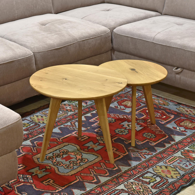 Sada okrúhlych stolov dub masív, Typ 26