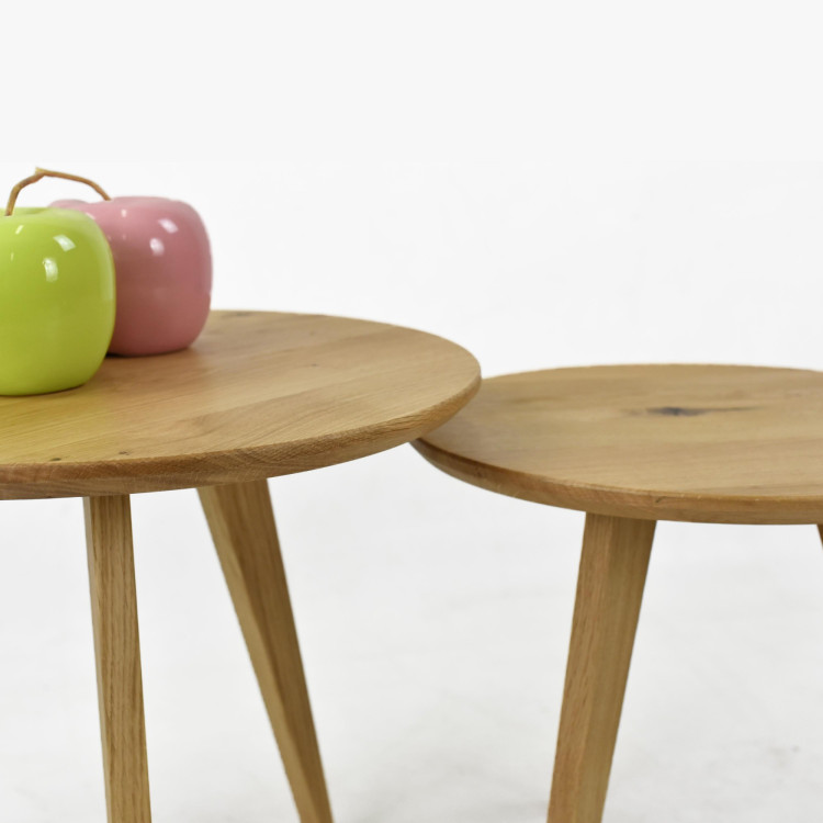 Sada okrúhlych stolov dub masív, Typ 26