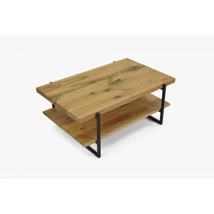Masívny konferenčný stolík s policou dub
