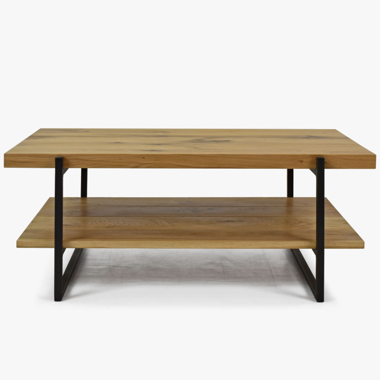 Masívny konferenčný stolík s policou dub