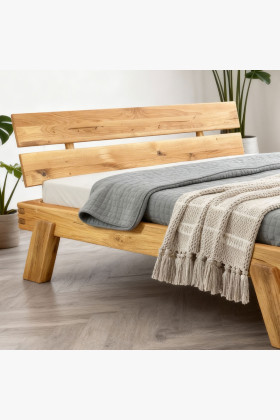 Drevená dubová posteľ z trámov 180 x 200 cm 2