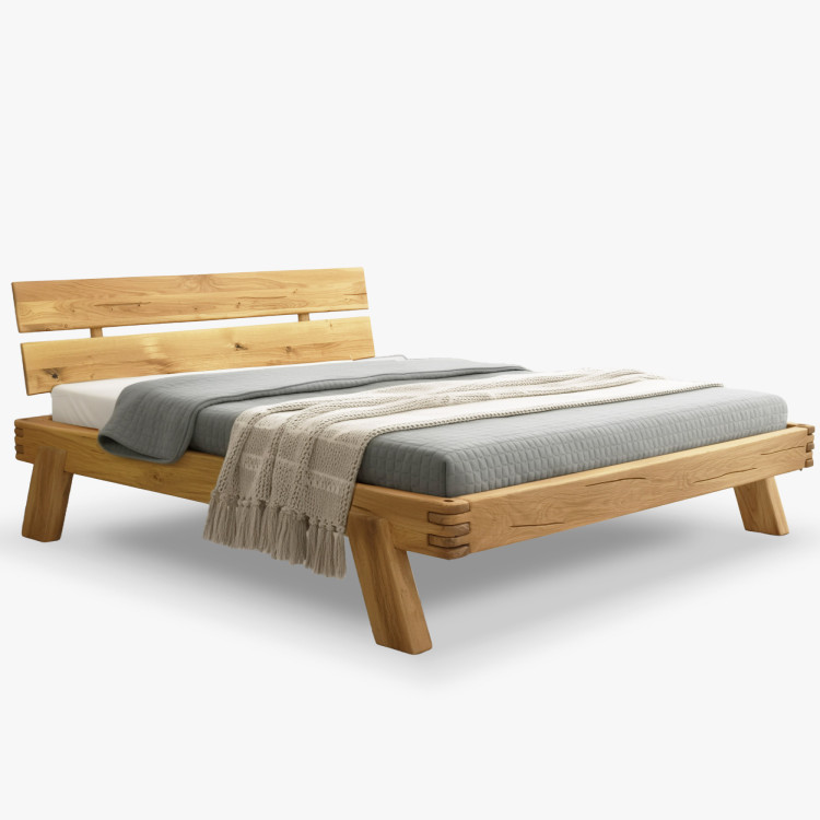 Drevená dubová posteľ z trámov 180 x 200 cm