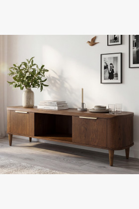 Zaoblená TV komoda 180 cm v farbe orech