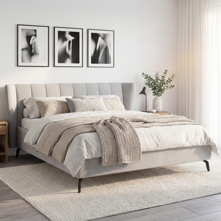 Moderná čalúnená posteľ s úložným priestorom, 180 × 200 cm