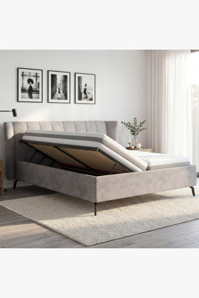 Moderná čalúnená posteľ s úložným priestorom, 180 × 200 cm 2