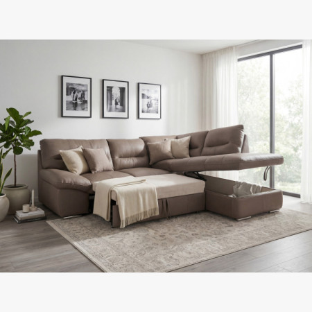 Rohová sedacia súprava - pravá koža SAND, William roh vpravo