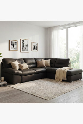 Rohová sedacia súprava - pravá koža ESPRESSO, William roh vpravo 2
