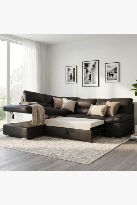 Rohová sedacia súprava - pravá koža ESPRESSO, William roh v ľavo 2