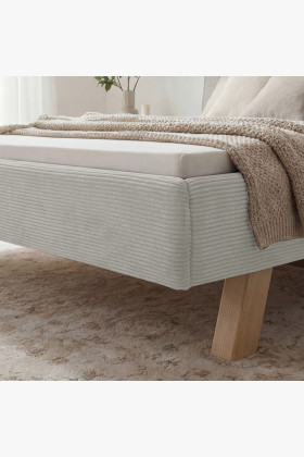 Manželská látková posteľ na nohách v béžovej farbe 180 x 200 2