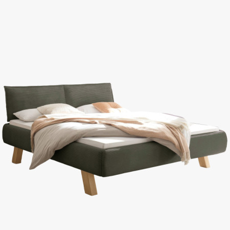 Manželská látková posteľ na nohách v zelenej farbe 180 x 200