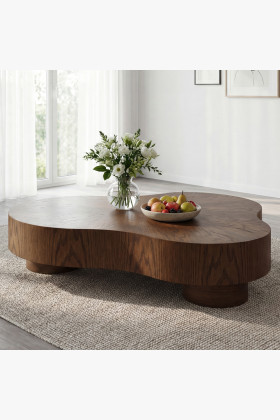 Designový konferenčný stolík v farbe orech