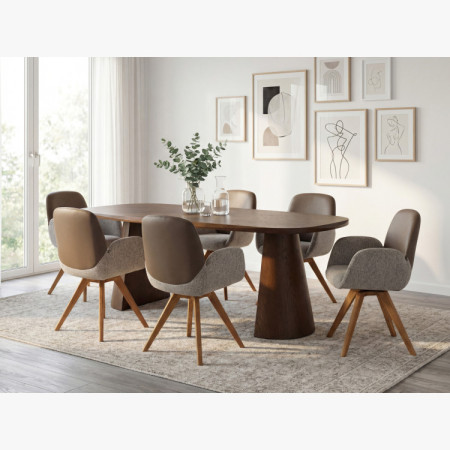 Dizajnový jedálenský stôl 200 cm v farbe orech