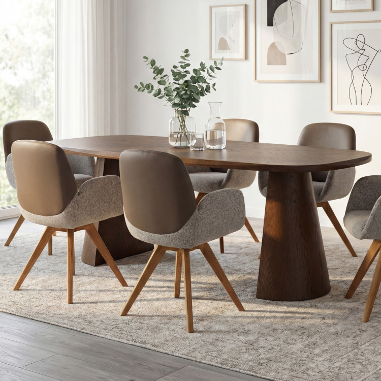 Dizajnový jedálenský stôl 200 cm v farbe orech