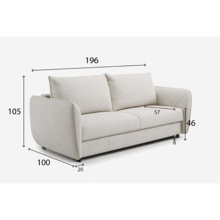 Sedacia súprava IVA s funkciou denného spania - 196cm celková šírka