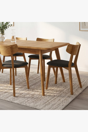 Drevený dubový stôl 180 x 90 cm so šikmými nohami 2