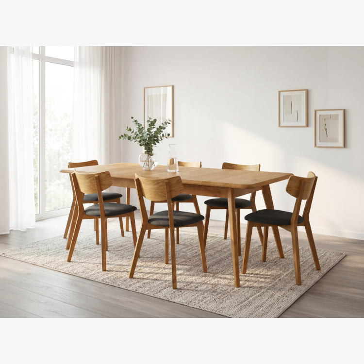 Drevený dubový stôl 180 x 90 cm so šikmými nohami