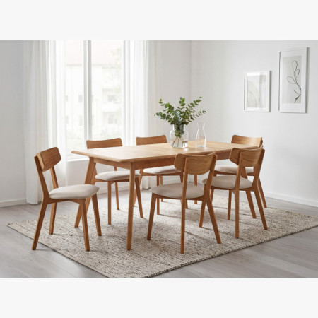 Drevený dubový stôl 180 x 90 cm so šikmými nohami