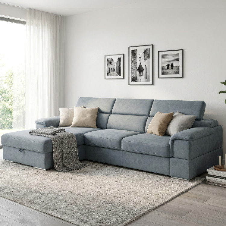 Rohová sedacia súprava s funkciou spania - ľavý roh