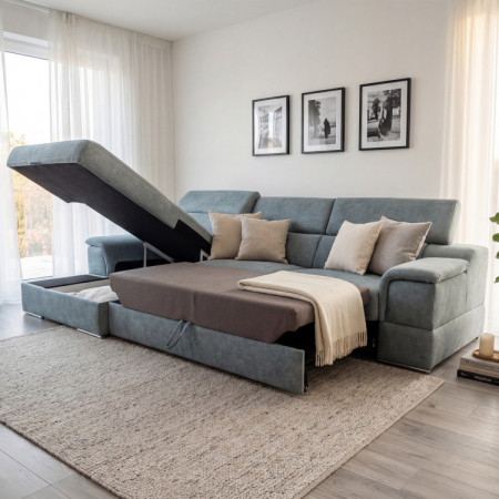 Rohová sedacia súprava s funkciou spania - ľavý roh