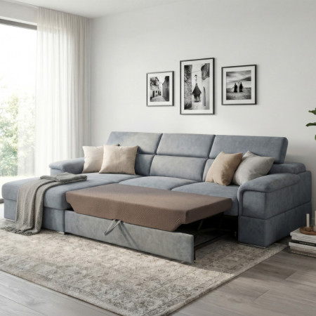 Rohová sedacia súprava s funkciou spania - ľavý roh