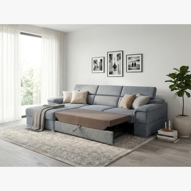 Rohová sedacia súprava s funkciou spania - ľavý roh