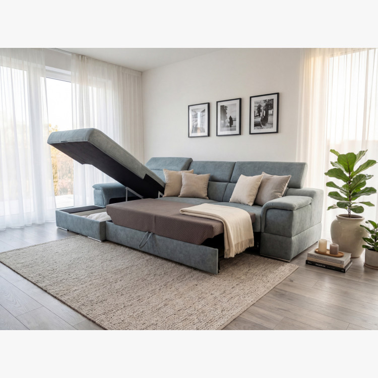 Rohová sedacia súprava s funkciou spania - ľavý roh