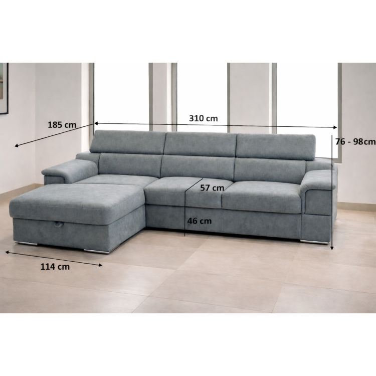 Rohová sedacia súprava s funkciou spania - ľavý roh